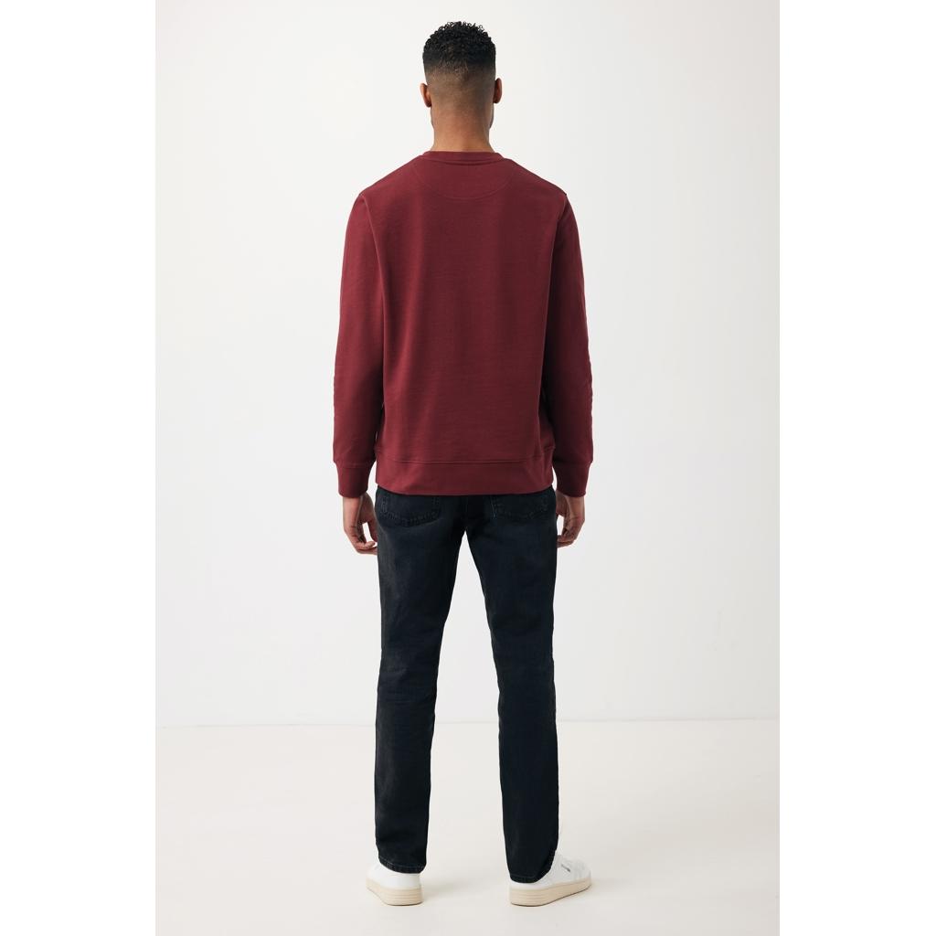 Pulover ușor cu guler rotund  din bumbac reciclat Iqoniq Etosha burgundy XL