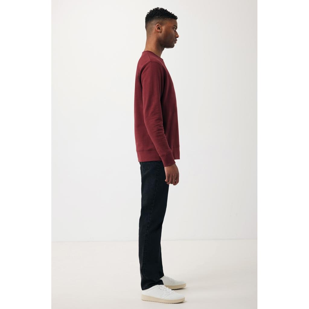 Pulover ușor cu guler rotund  din bumbac reciclat Iqoniq Etosha burgundy XL