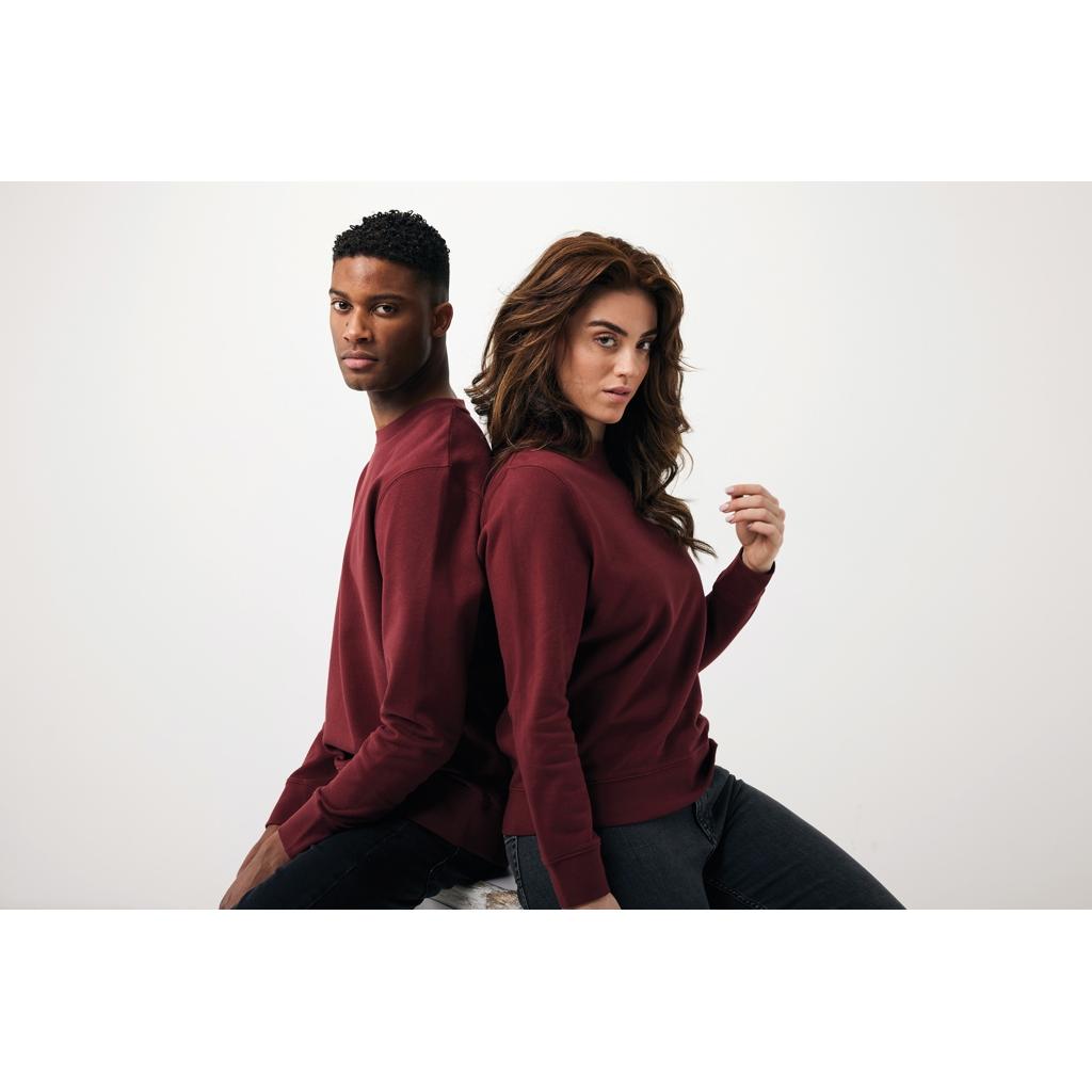 Pulover ușor cu guler rotund  din bumbac reciclat Iqoniq Etosha burgundy