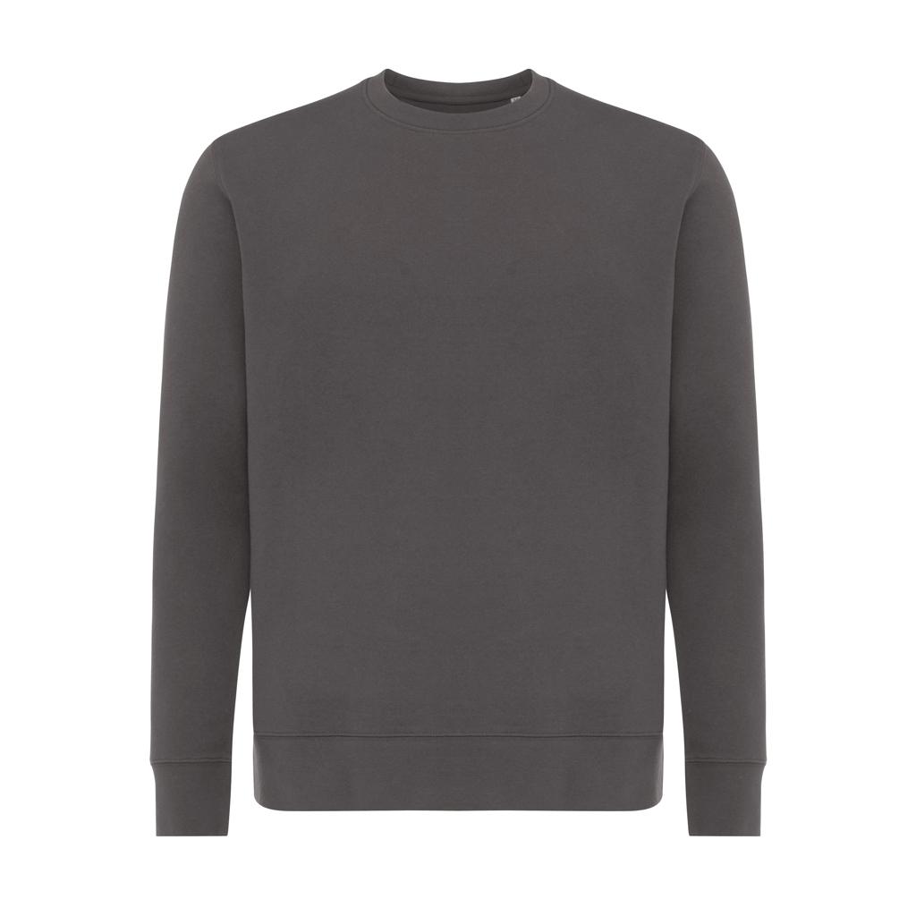 Pulover ușor cu guler rotund  din bumbac reciclat Iqoniq Etosha anthracite 3XL