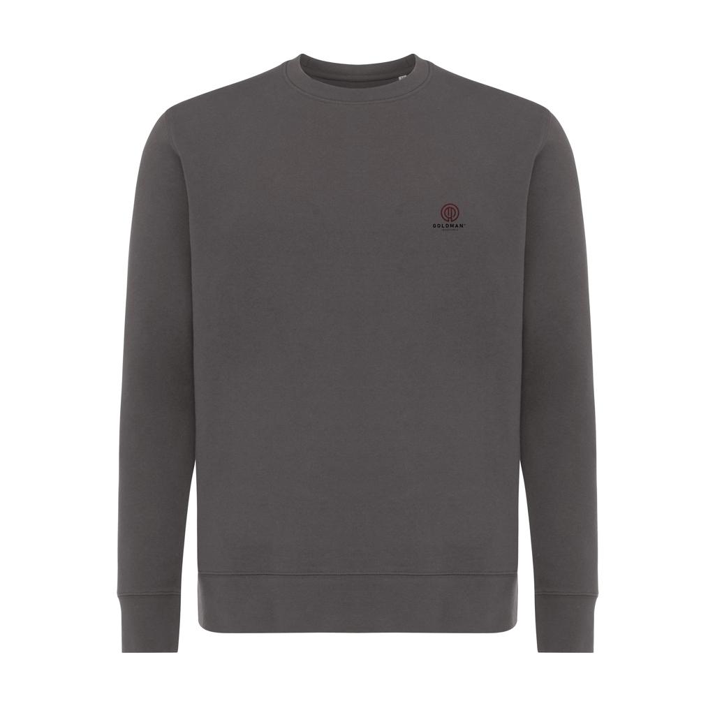 Pulover ușor cu guler rotund  din bumbac reciclat Iqoniq Etosha anthracite 3XL