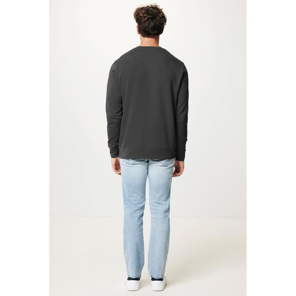 Pulover ușor cu guler rotund  din bumbac reciclat Iqoniq Etosha anthracite 3XL