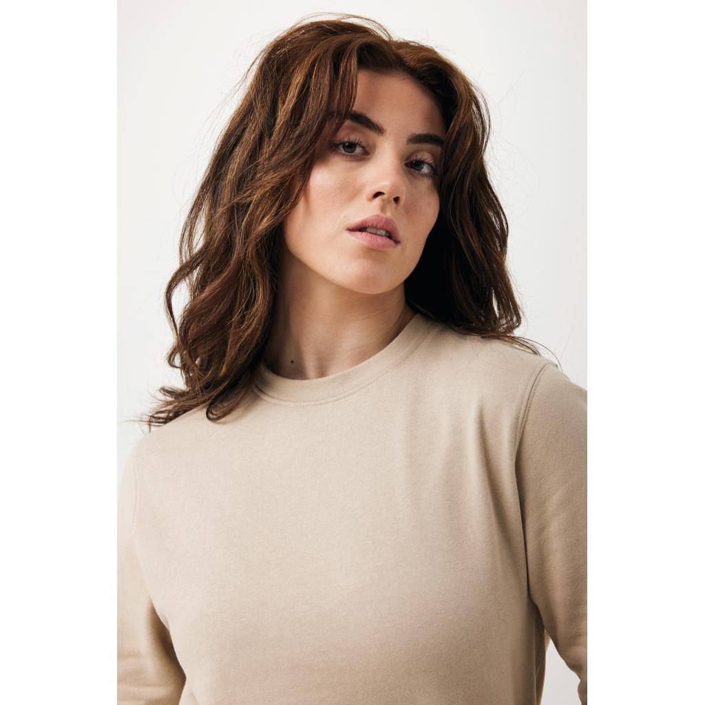 Pulover ușor cu guler rotund  din bumbac reciclat Iqoniq Etosha desert M