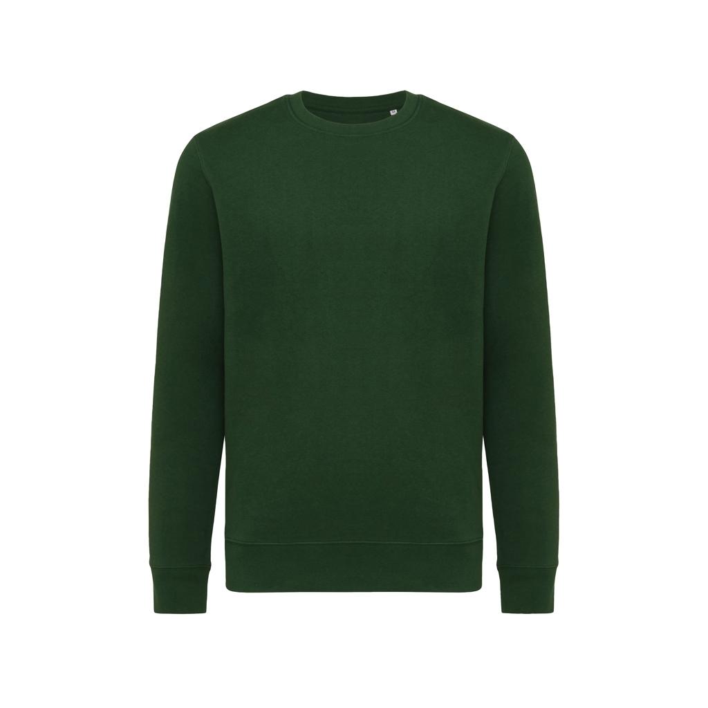 Pulover ușor cu guler rotund  din bumbac reciclat Iqoniq Etosha forest green