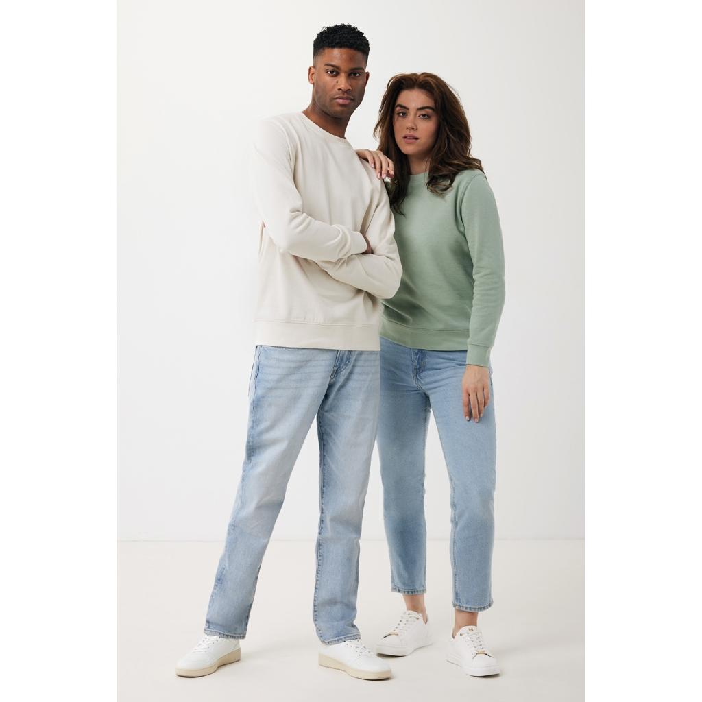 Pulover ușor cu guler rotund  din bumbac reciclat Iqoniq Etosha ivory white 2XS