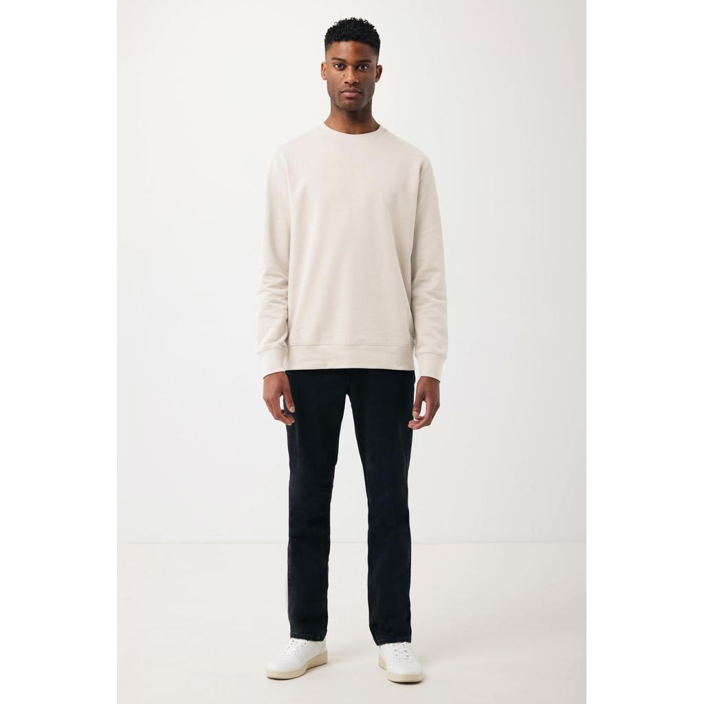 Pulover ușor cu guler rotund  din bumbac reciclat Iqoniq Etosha ivory white 2XS