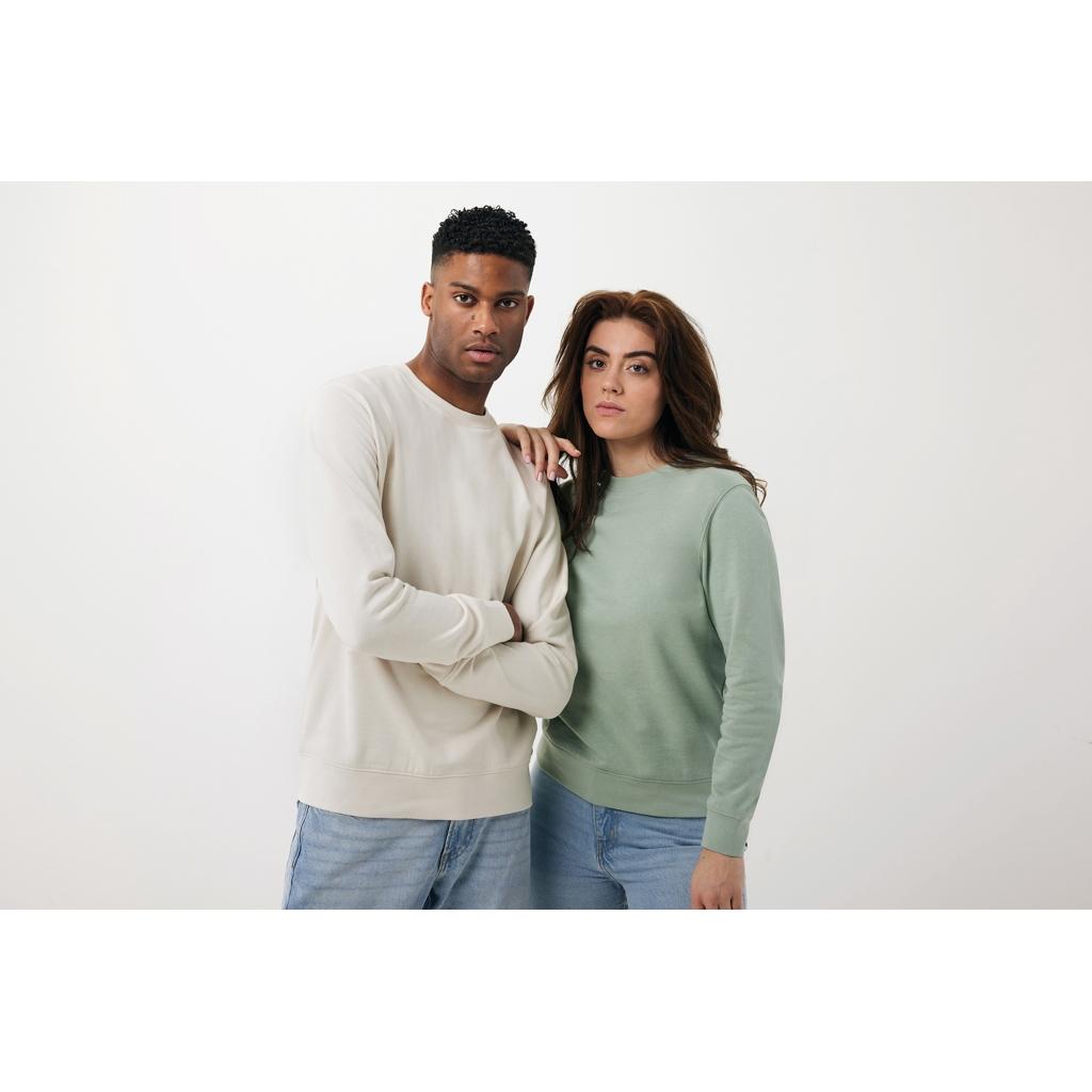 Pulover ușor cu guler rotund  din bumbac reciclat Iqoniq Etosha ivory white 2XS