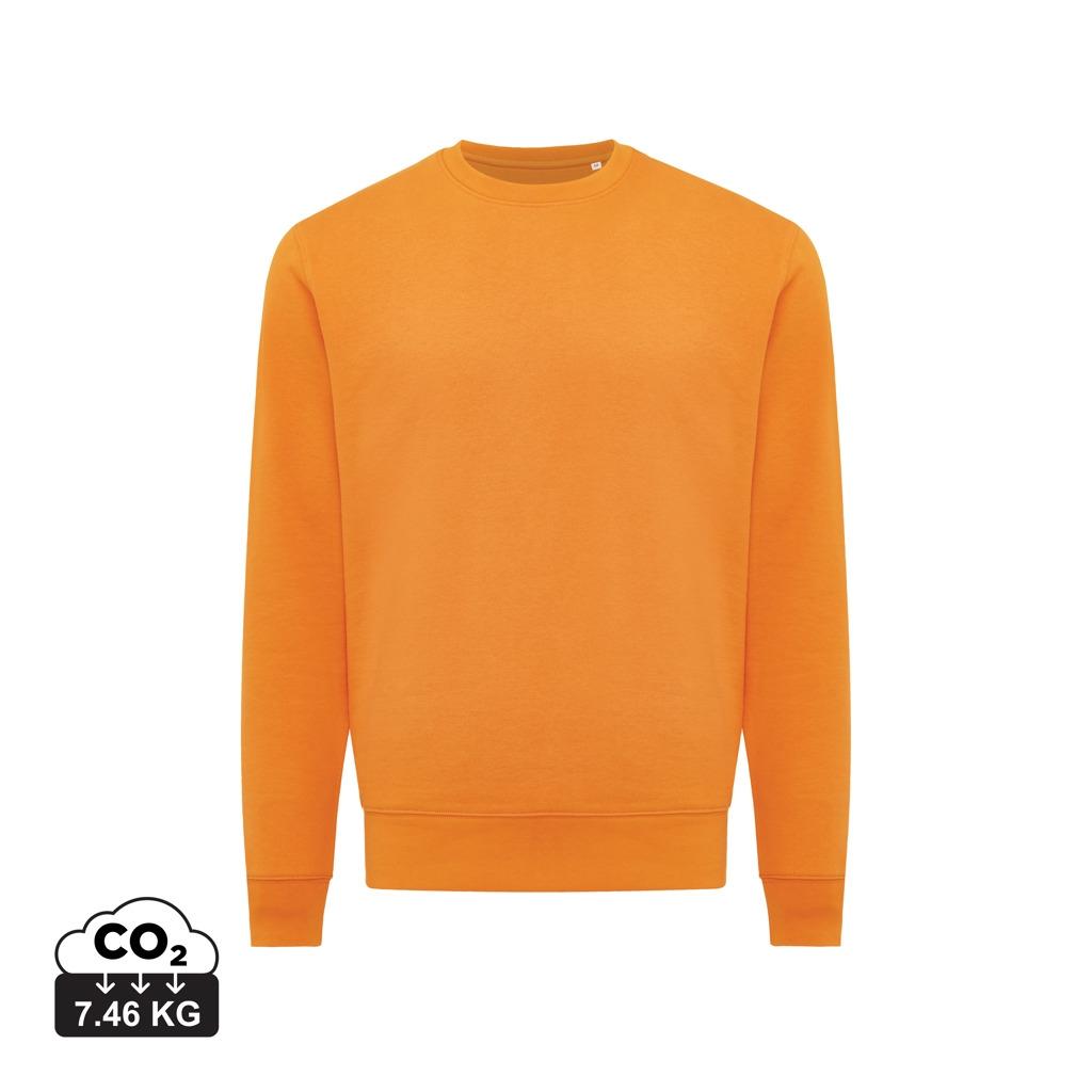 Pulover ușor cu guler rotund  din bumbac reciclat Iqoniq Etosha orange 2XS