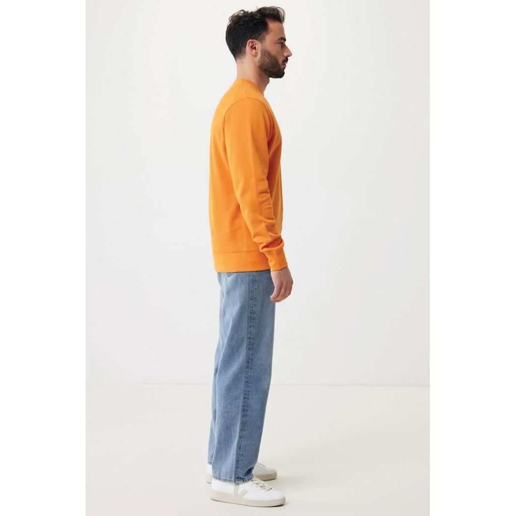 Pulover ușor cu guler rotund  din bumbac reciclat Iqoniq Etosha orange 2XS
