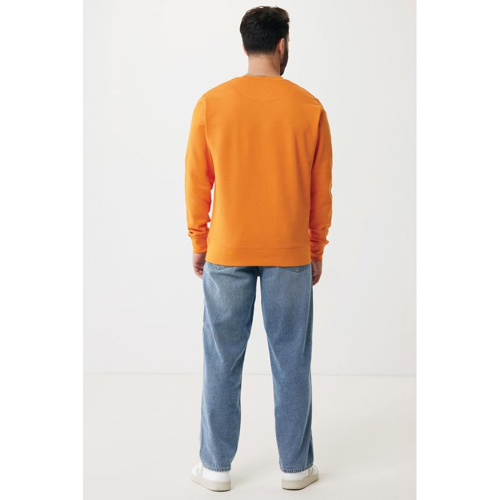 Pulover ușor cu guler rotund  din bumbac reciclat Iqoniq Etosha orange 2XS