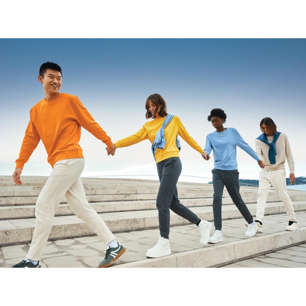 Pulover ușor cu guler rotund  din bumbac reciclat Iqoniq Etosha orange 2XS