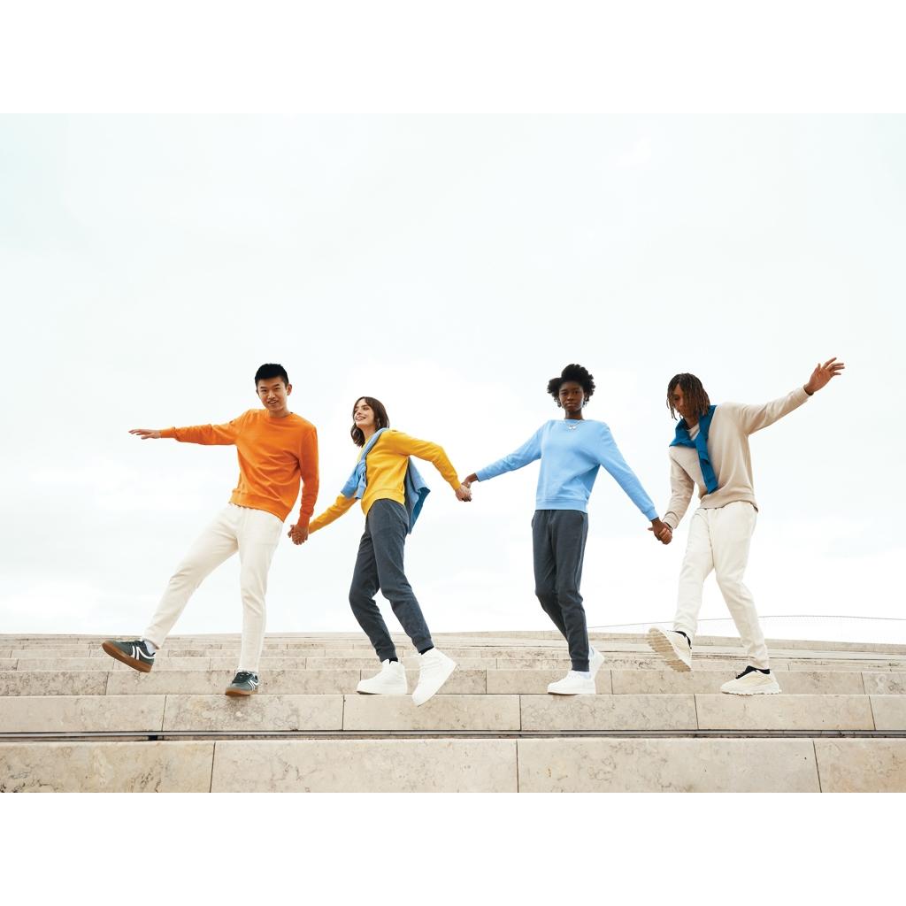 Pulover ușor cu guler rotund  din bumbac reciclat Iqoniq Etosha orange 2XS