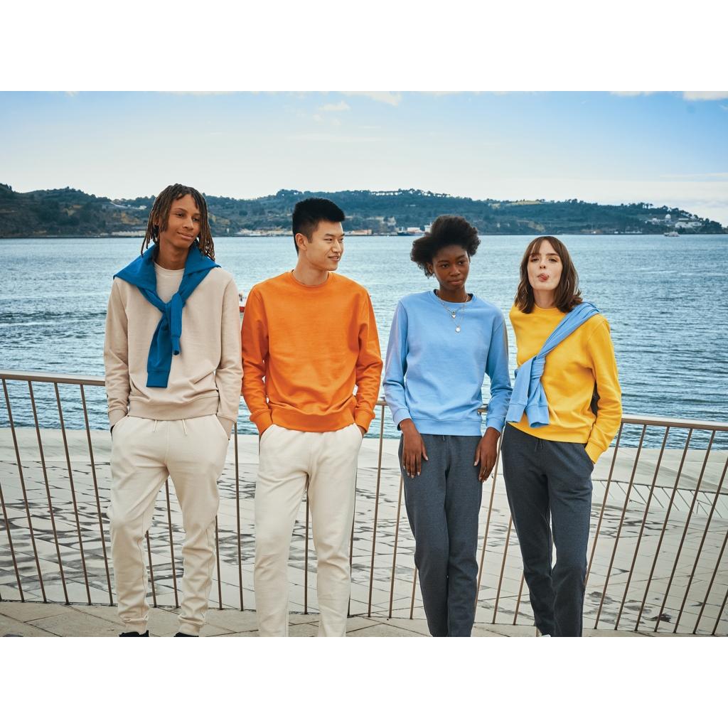 Pulover ușor cu guler rotund  din bumbac reciclat Iqoniq Etosha orange 2XS