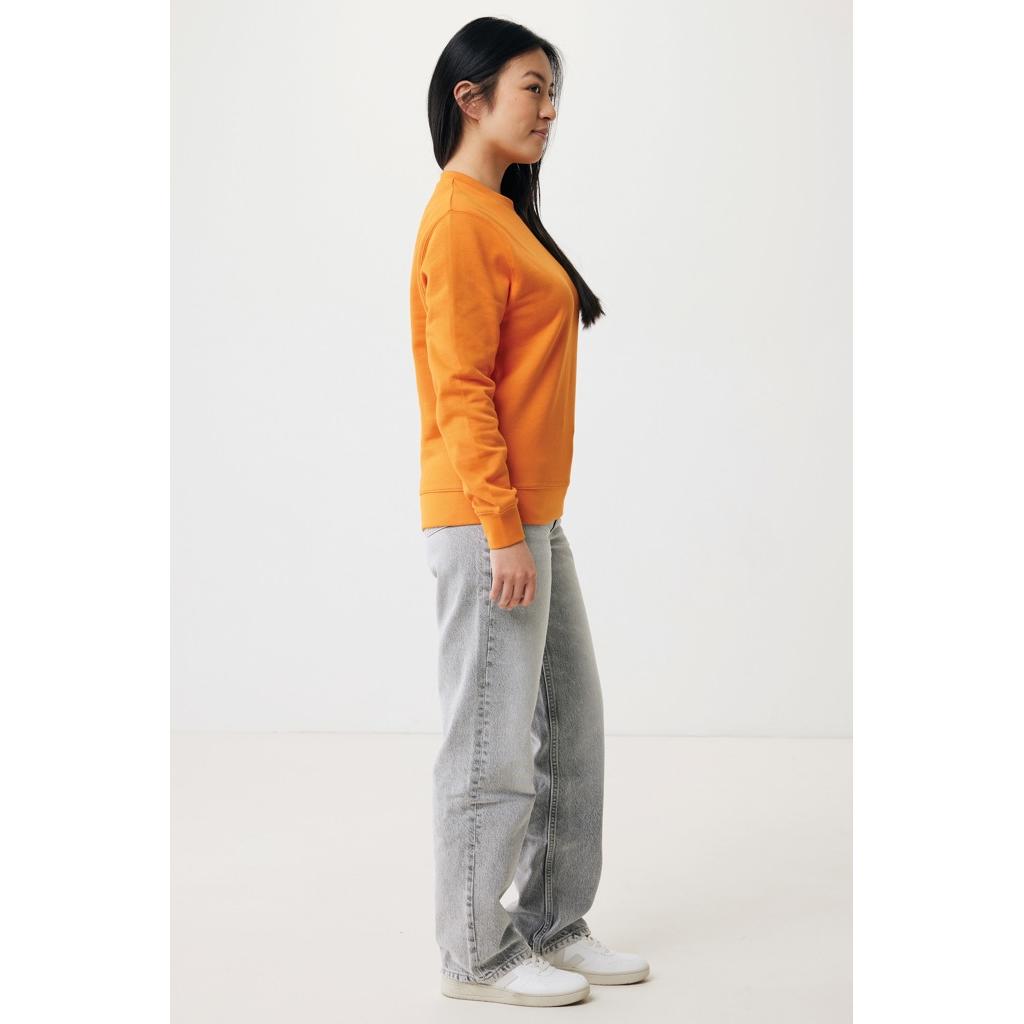 Pulover ușor cu guler rotund  din bumbac reciclat Iqoniq Etosha orange 2XS