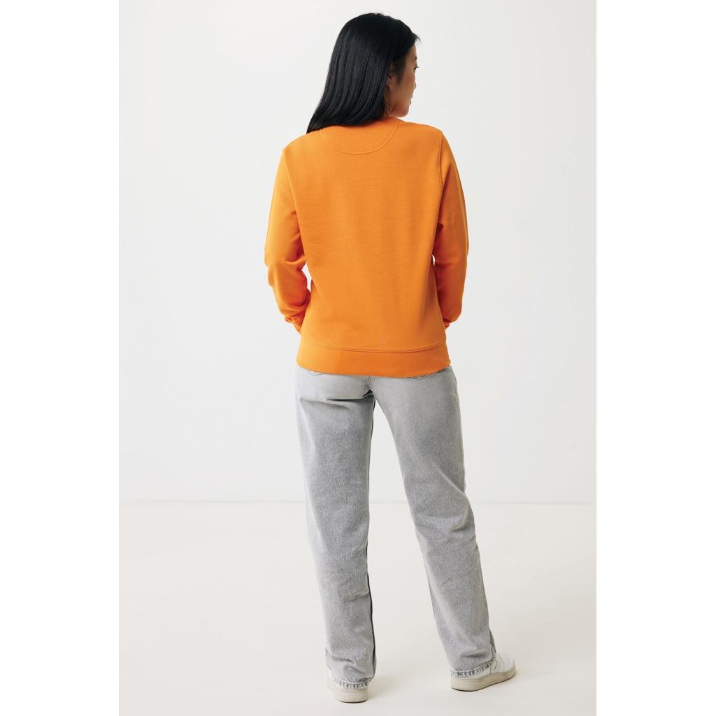 Pulover ușor cu guler rotund  din bumbac reciclat Iqoniq Etosha orange 2XS