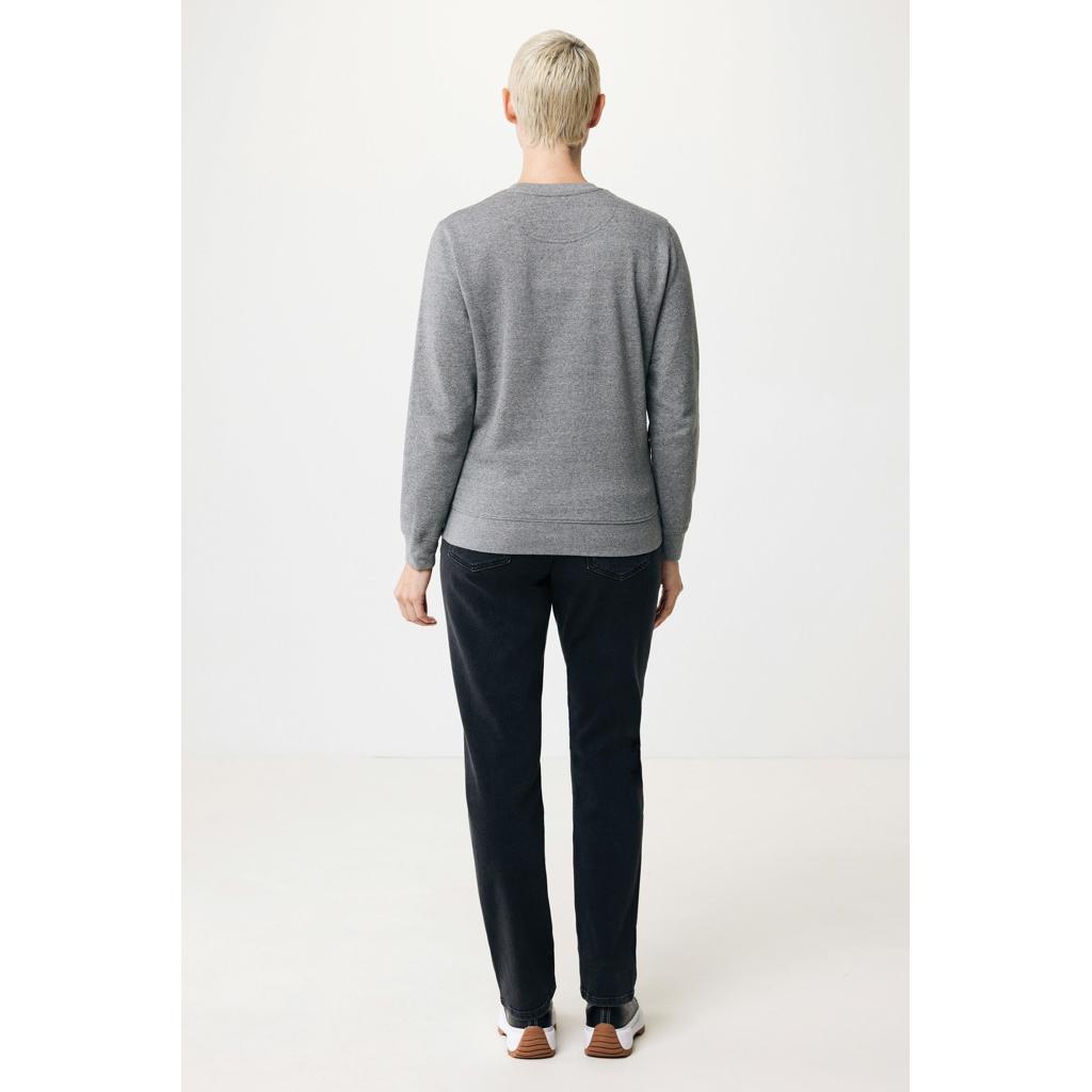 Pulover ușor cu guler rotund  din bumbac reciclat Iqoniq Etosha light heather anthracite 2XS