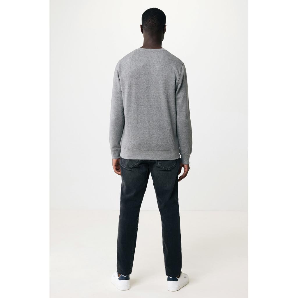Pulover ușor cu guler rotund  din bumbac reciclat Iqoniq Etosha light heather anthracite 2XS