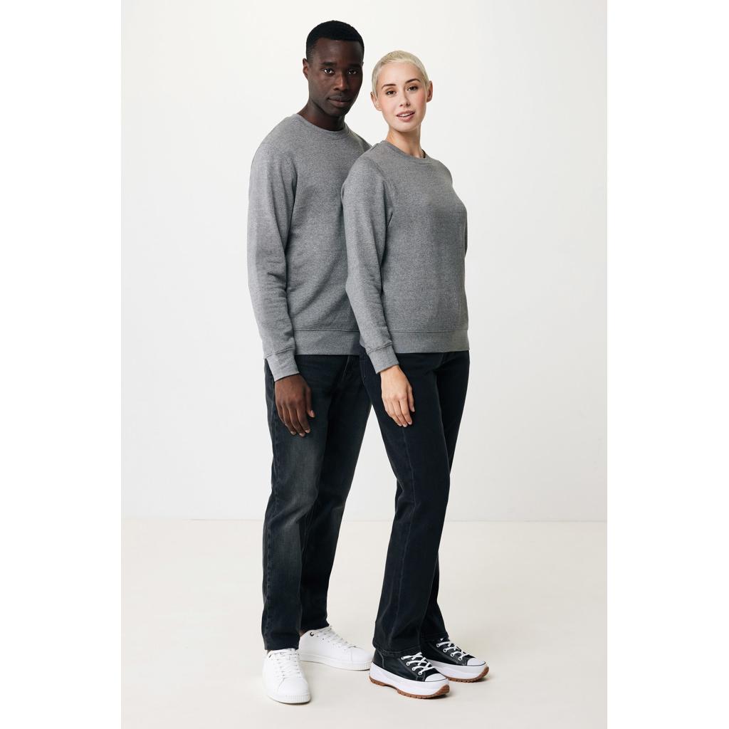 Pulover ușor cu guler rotund  din bumbac reciclat Iqoniq Etosha light heather anthracite 2XS