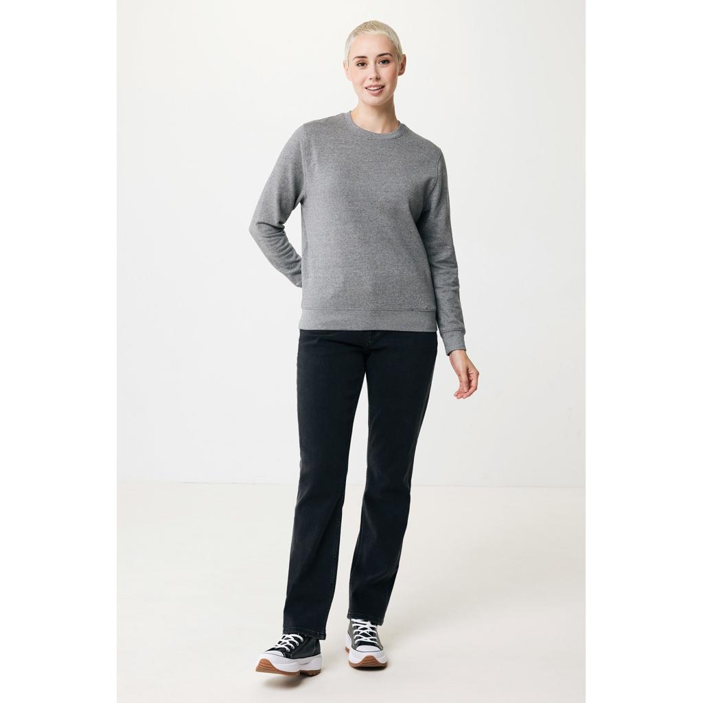 Pulover ușor cu guler rotund  din bumbac reciclat Iqoniq Etosha light heather anthracite 2XS
