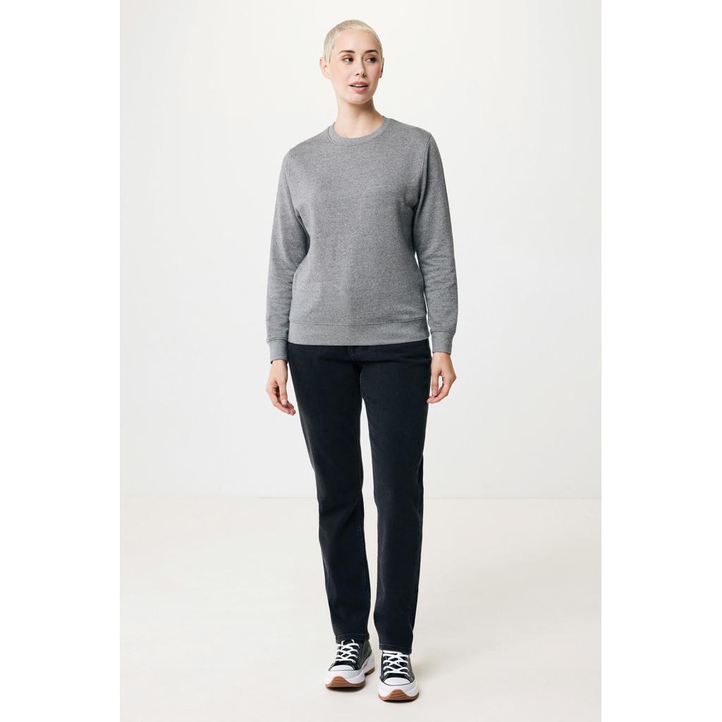 Pulover ușor cu guler rotund  din bumbac reciclat Iqoniq Etosha light heather anthracite 2XS