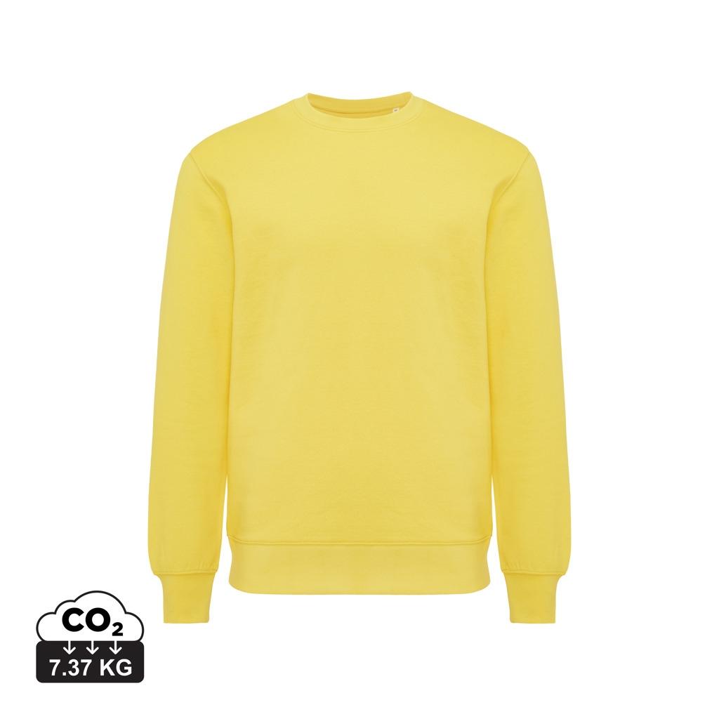 Pulover ușor cu guler rotund  din bumbac reciclat Iqoniq Etosha yellow 2XS