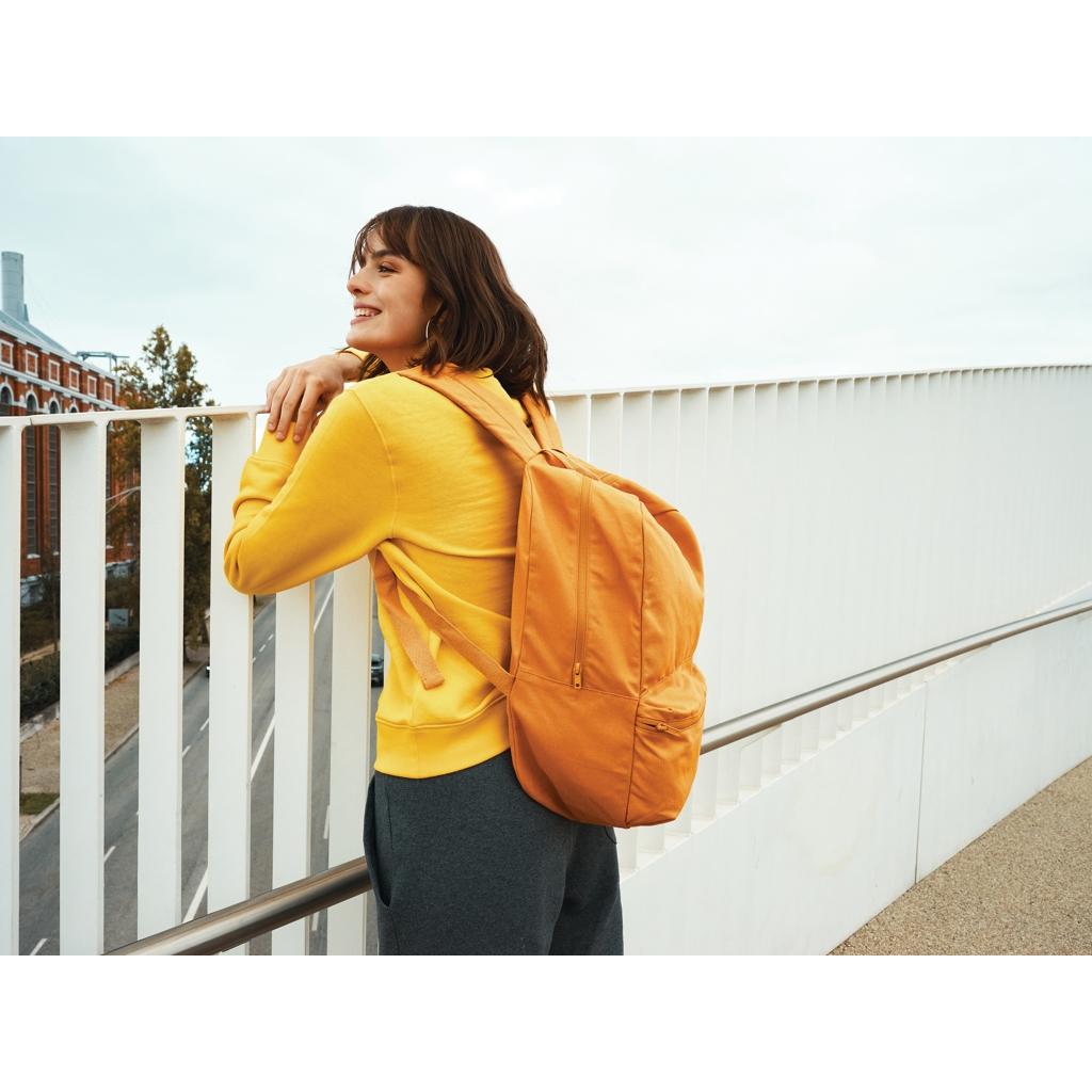 Pulover ușor cu guler rotund  din bumbac reciclat Iqoniq Etosha yellow S