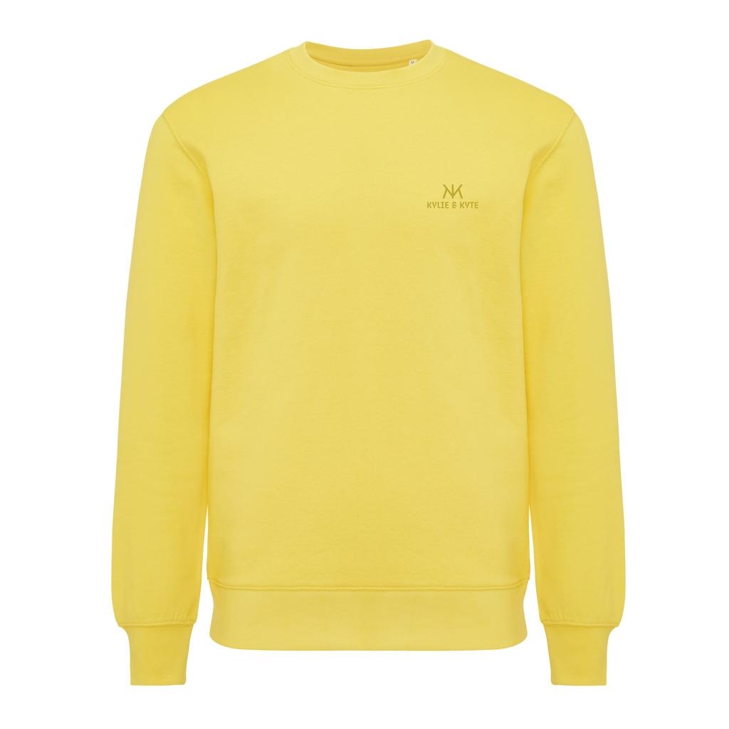 Pulover ușor cu guler rotund  din bumbac reciclat Iqoniq Etosha yellow S