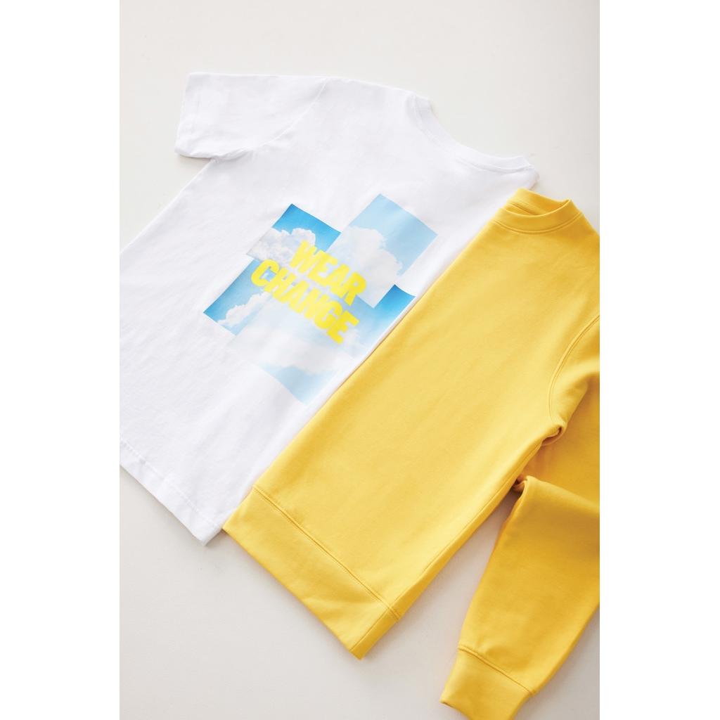 Pulover ușor cu guler rotund  din bumbac reciclat Iqoniq Etosha yellow S