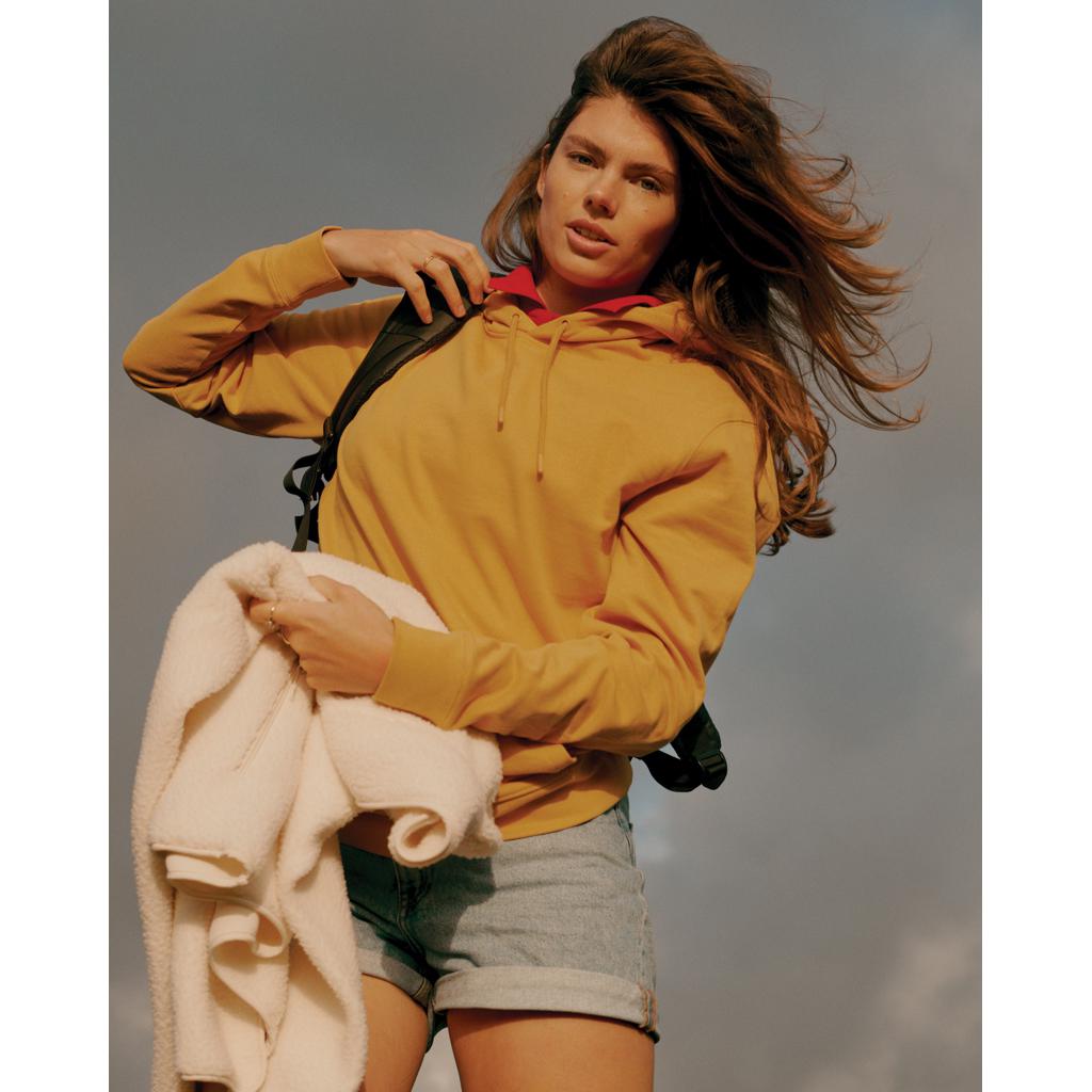Hanorac din bumbac reciclat Iqoniq Jasper ochre yellow XL