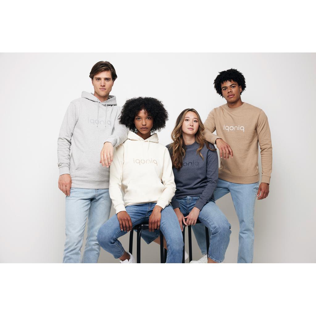 Hanorac din bumbac reciclat, necolorat Iqoniq Torres heather grey M