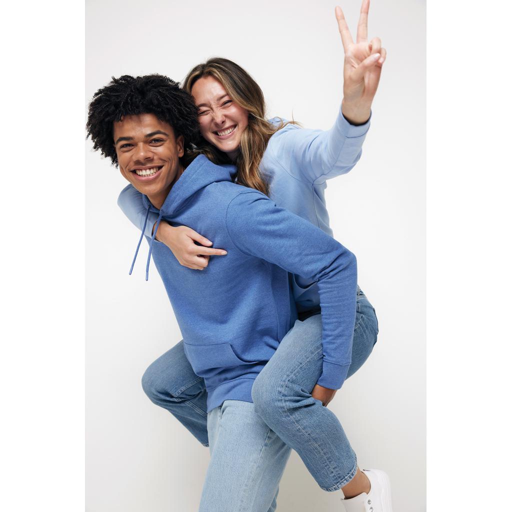 Hanorac din bumbac reciclat, necolorat Iqoniq Torres heather blue S