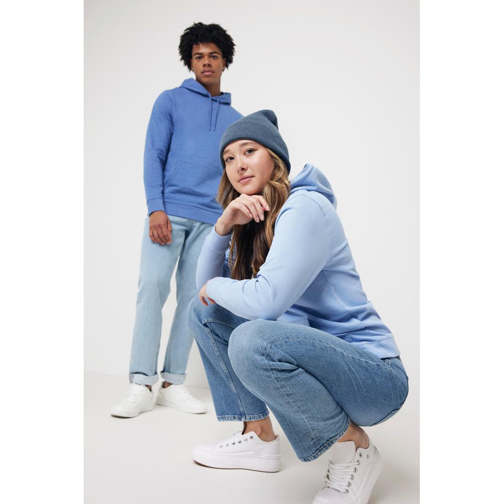 Hanorac din bumbac reciclat, necolorat Iqoniq Torres heather blue S