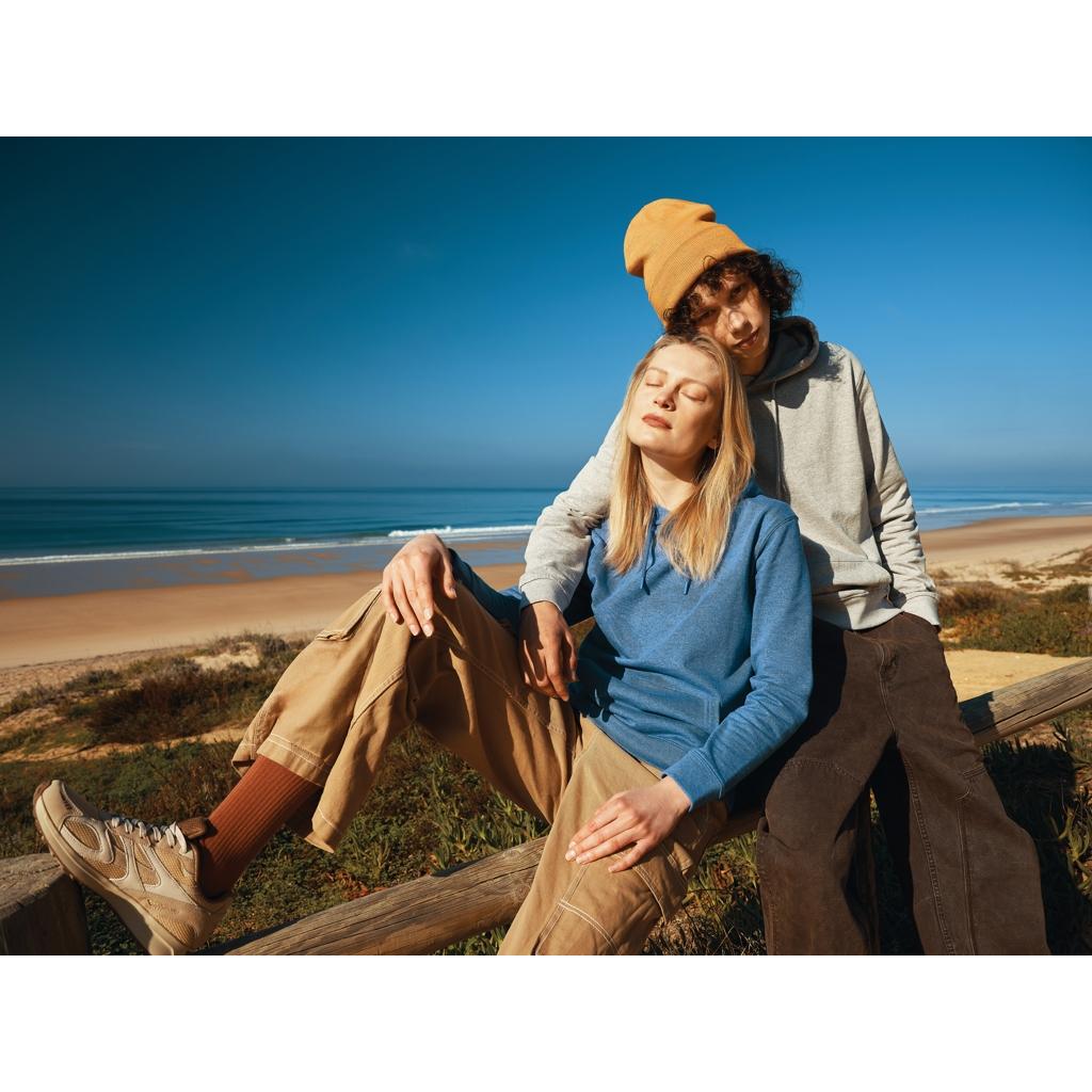 Hanorac din bumbac reciclat, necolorat Iqoniq Torres heather blue M