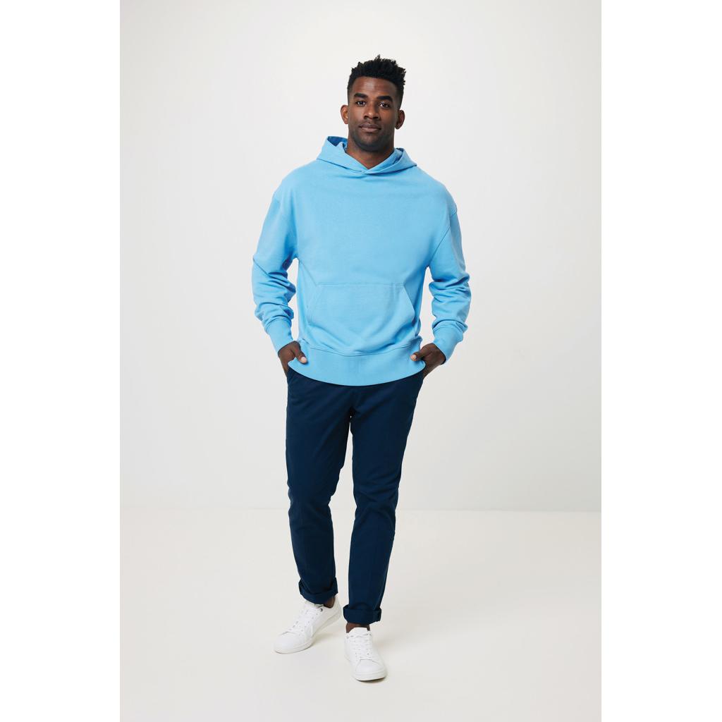 Hanorac relaxat din bumbac reciclat Iqoniq Yoho tranquil blue