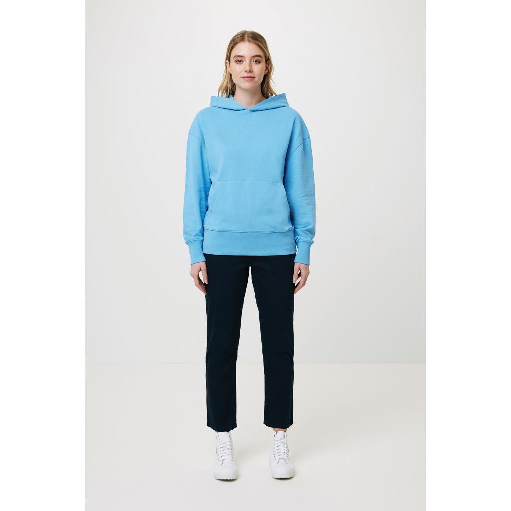 Hanorac relaxat din bumbac reciclat Iqoniq Yoho tranquil blue