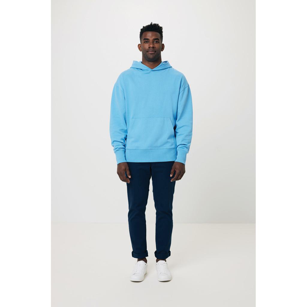 Hanorac relaxat din bumbac reciclat Iqoniq Yoho tranquil blue