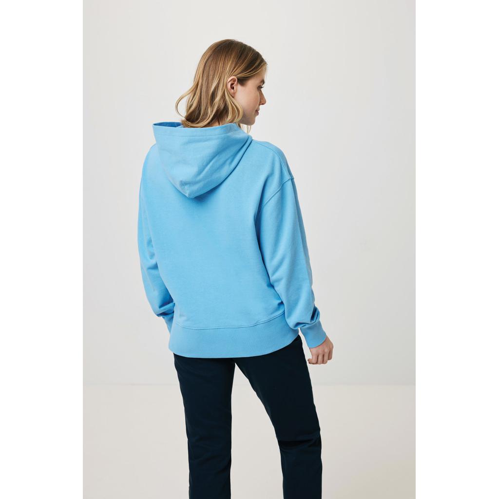 Hanorac relaxat din bumbac reciclat Iqoniq Yoho tranquil blue M