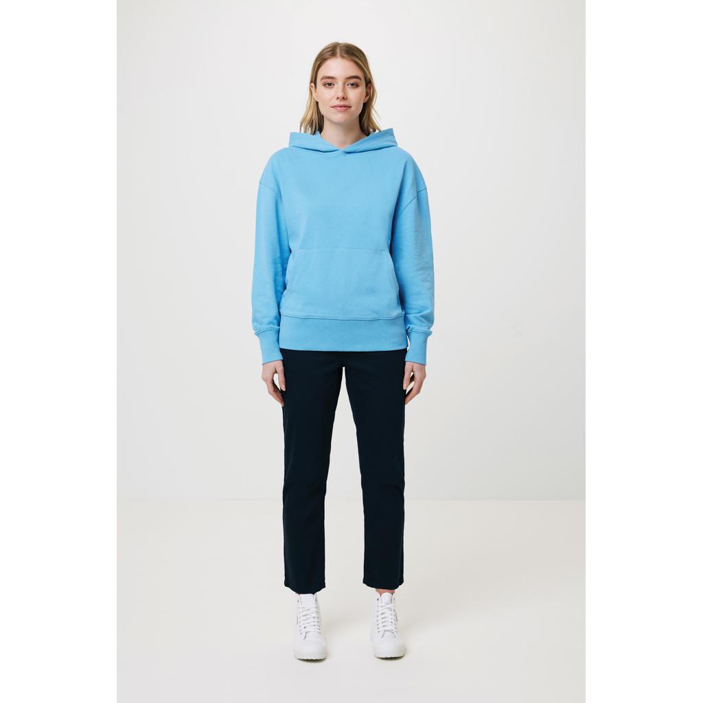Hanorac relaxat din bumbac reciclat Iqoniq Yoho tranquil blue M