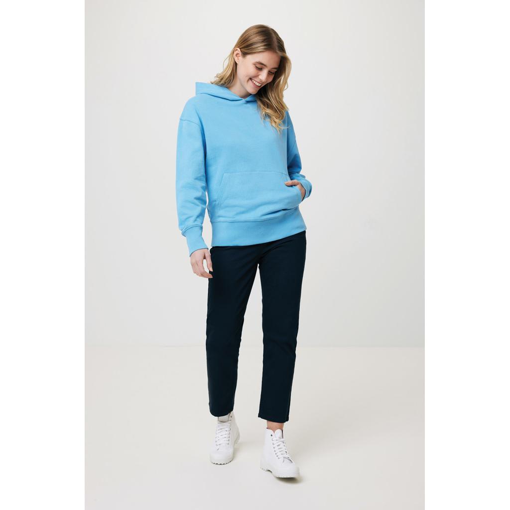 Hanorac relaxat din bumbac reciclat Iqoniq Yoho tranquil blue M