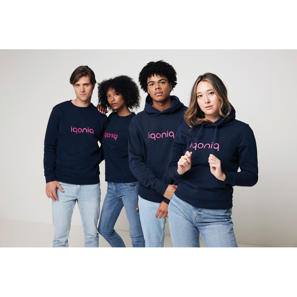 Hanorac relaxat din bumbac reciclat Iqoniq Yoho navy XL