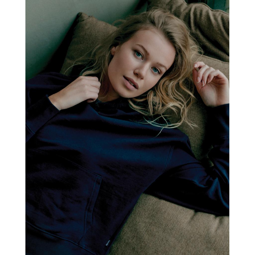 Hanorac relaxat din bumbac reciclat Iqoniq Yoho navy XL