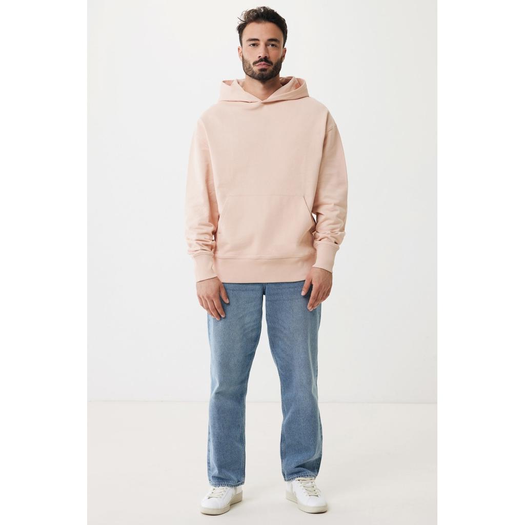 Hanorac relaxat din bumbac reciclat Iqoniq Yoho peach nectar XL