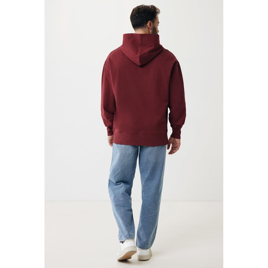 Hanorac relaxat din bumbac reciclat Iqoniq Yoho burgundy XXL
