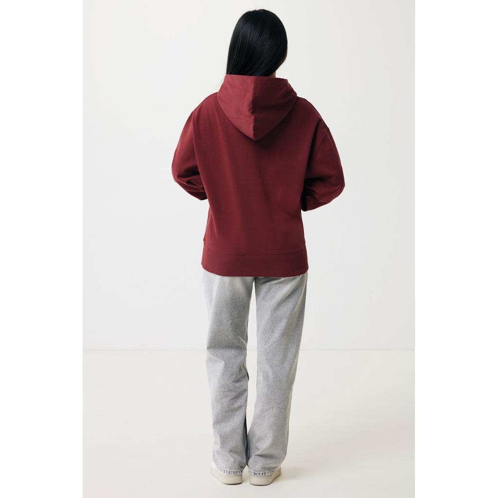 Hanorac relaxat din bumbac reciclat Iqoniq Yoho burgundy XXL