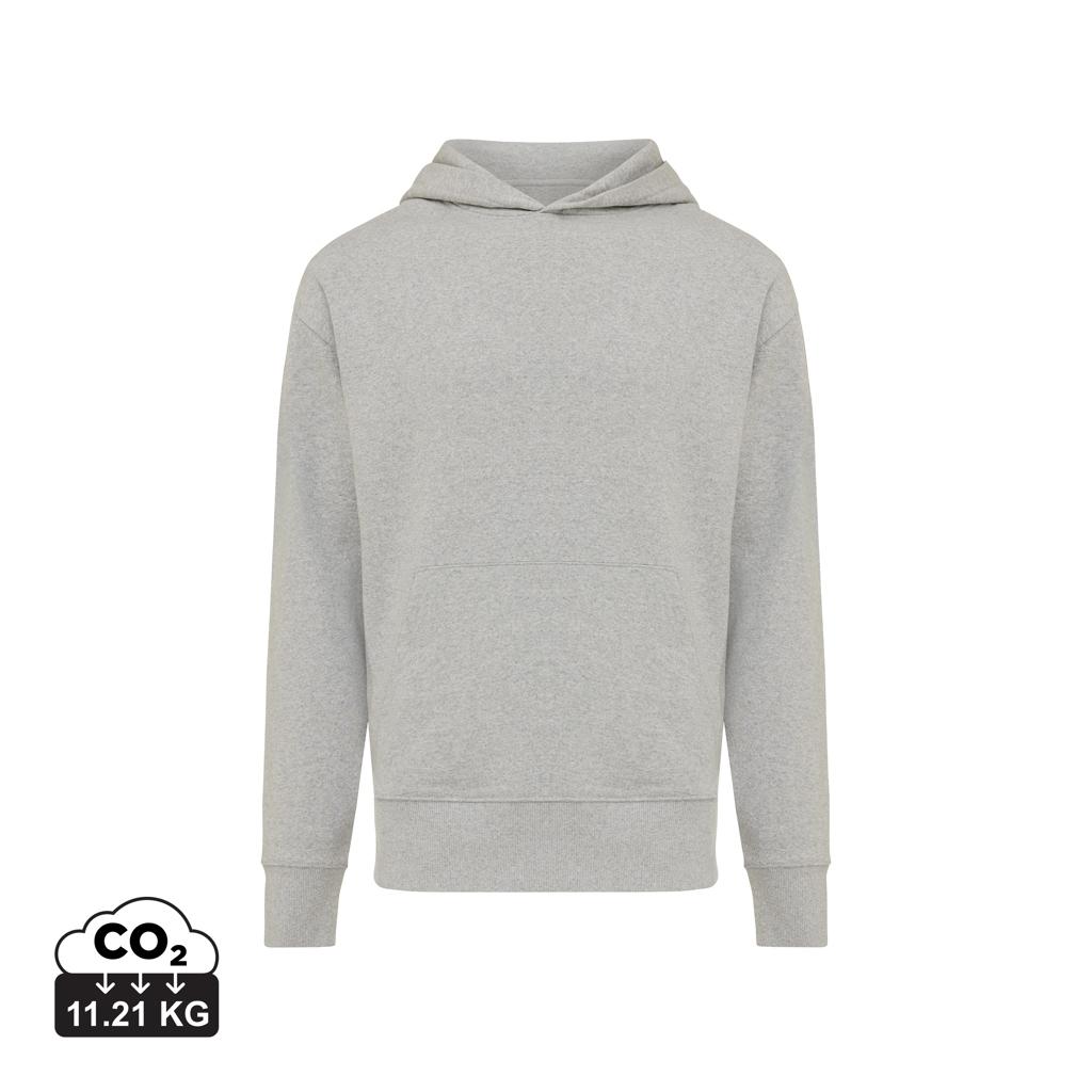 Hanorac relaxat din bumbac reciclat Iqoniq Yoho heather grey 2XS