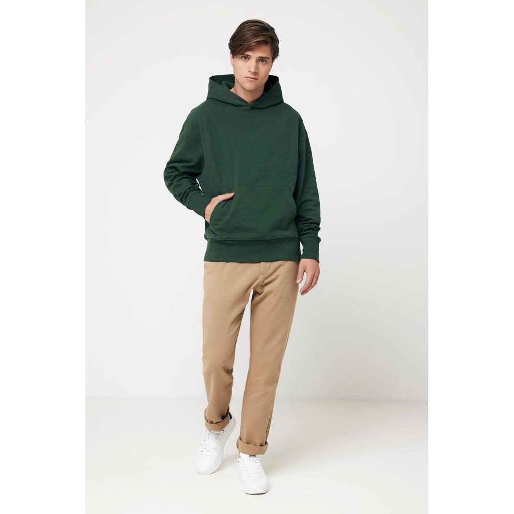 Hanorac relaxat din bumbac reciclat Iqoniq Yoho forest green L