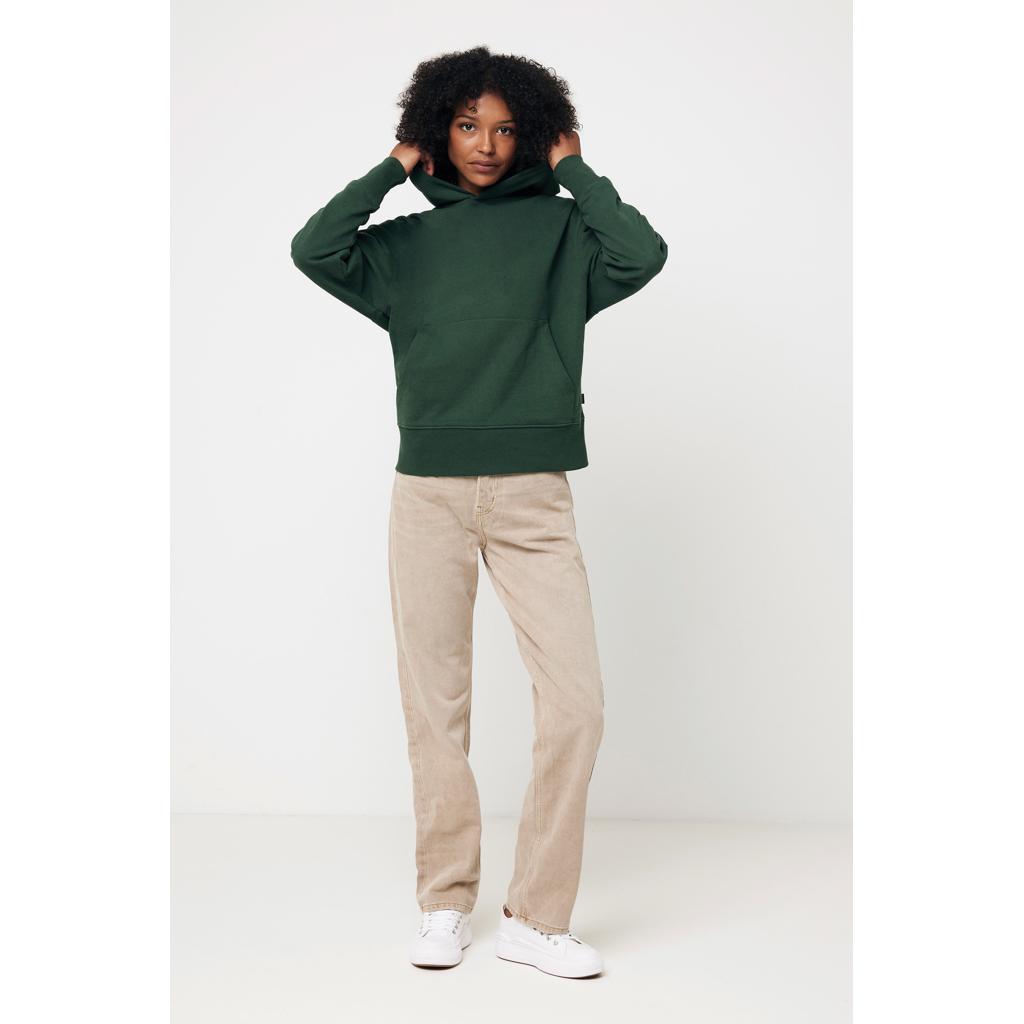 Hanorac relaxat din bumbac reciclat Iqoniq Yoho forest green L