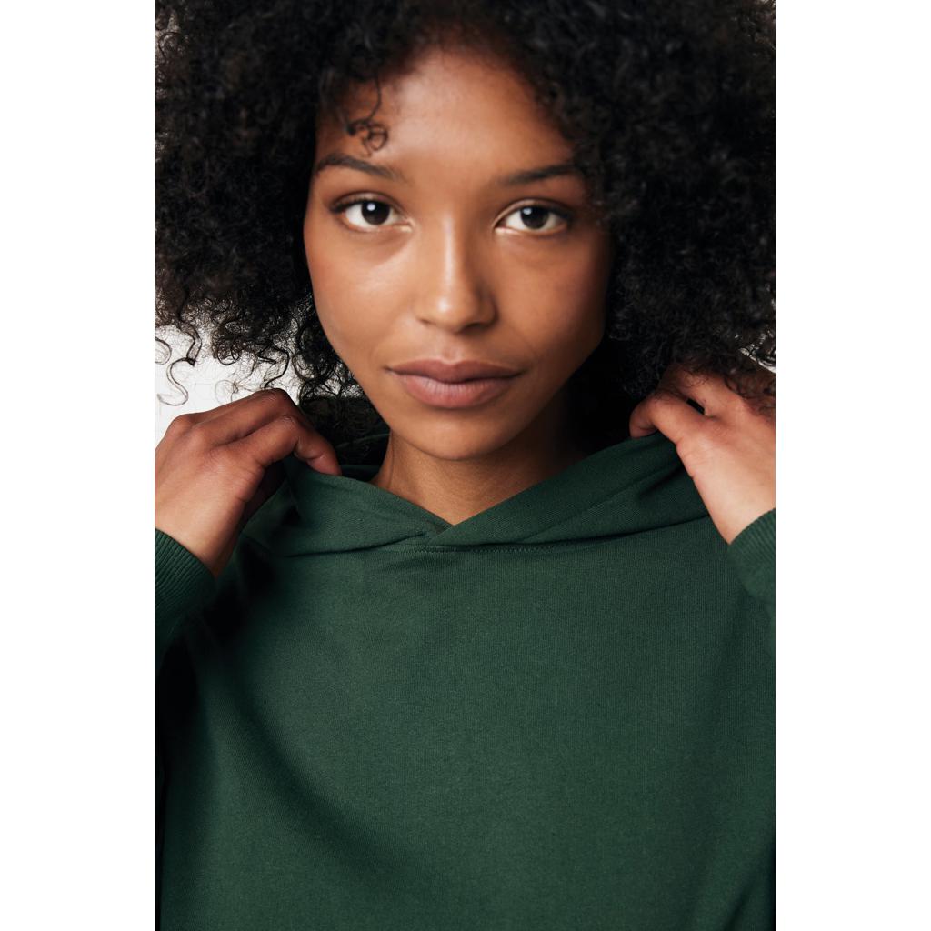 Hanorac relaxat din bumbac reciclat Iqoniq Yoho forest green L