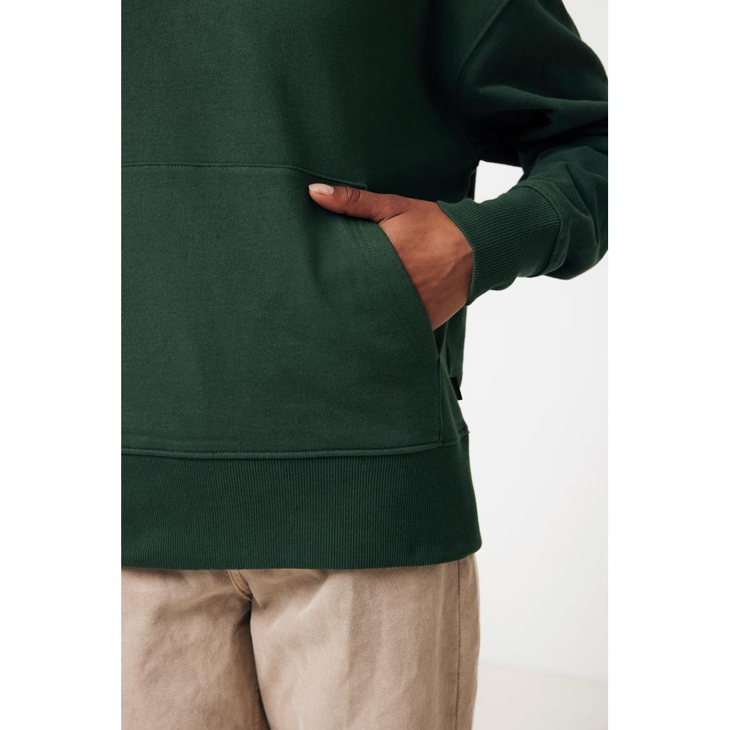 Hanorac relaxat din bumbac reciclat Iqoniq Yoho forest green L