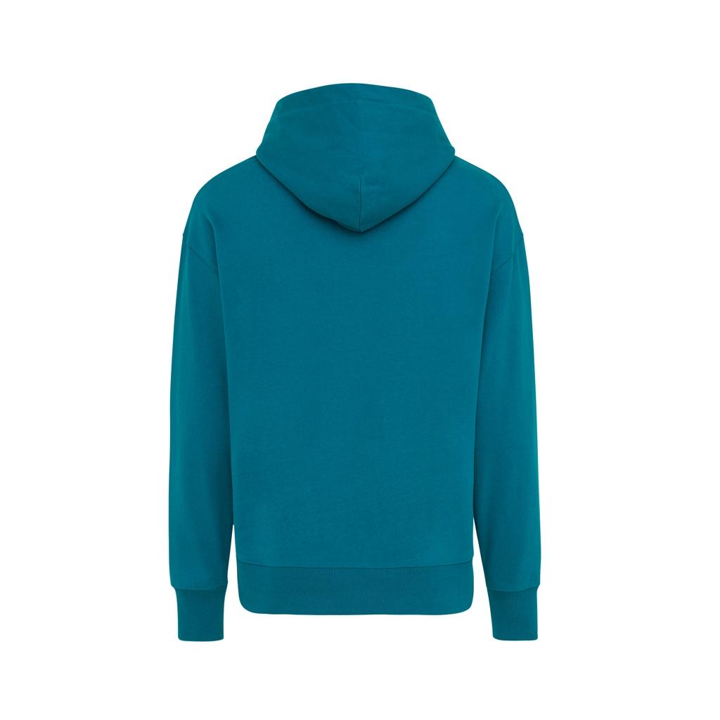 Hanorac relaxat din bumbac reciclat Iqoniq Yoho dark teal M